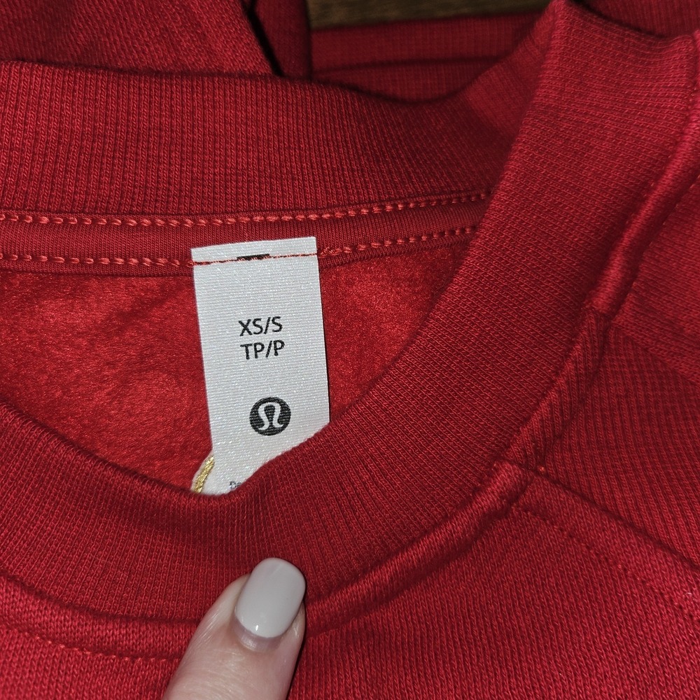 Lululemon Rare New Year Oversized Scuba Sweatshirt Dark Red W Gold. Athletica - Picture 8 of 9